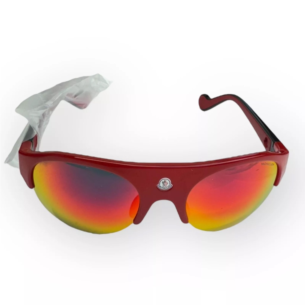 New Moncler Sunglasses Red Shield Mirrored Grey (2 Lens) Ml0050/S 68c 60 20 135